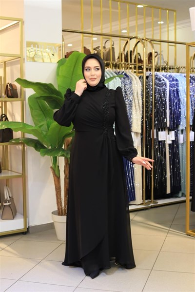 3401 CODE CHIFFON STONE DRESS