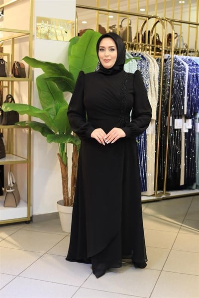 3401 CODE CHIFFON STONE DRESS