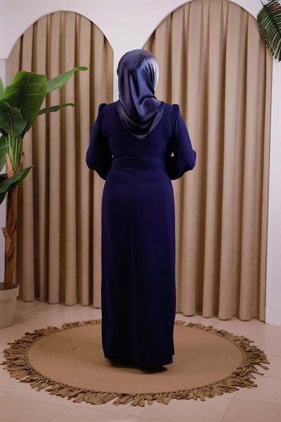 3403 فستان مطرز بالحجر الرمزي المتقاطع 3403