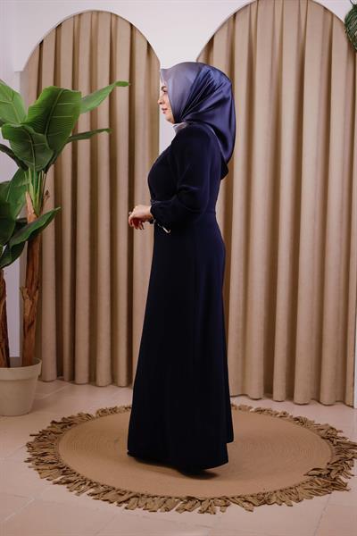 3403 فستان مطرز بالحجر الرمزي المتقاطع 3403