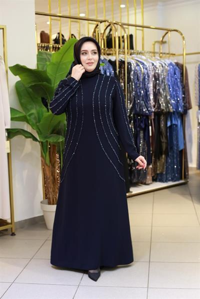 3410 فستان استل مطرز بالحجر 3410 كود ستون مطرز بالإستيل