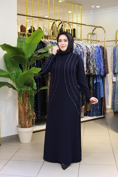 3410 فستان استل مطرز بالحجر 3410 كود ستون مطرز بالإستيل