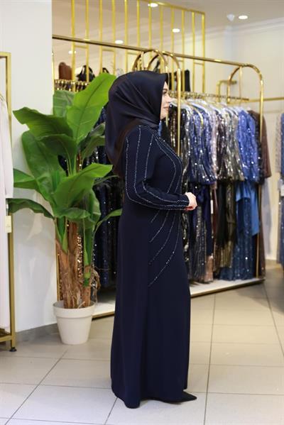 3410 فستان استل مطرز بالحجر 3410 كود ستون مطرز بالإستيل