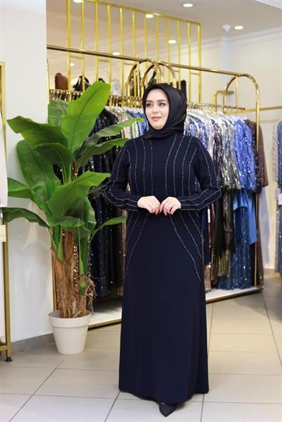 3410 فستان استل مطرز بالحجر 3410 كود ستون مطرز بالإستيل