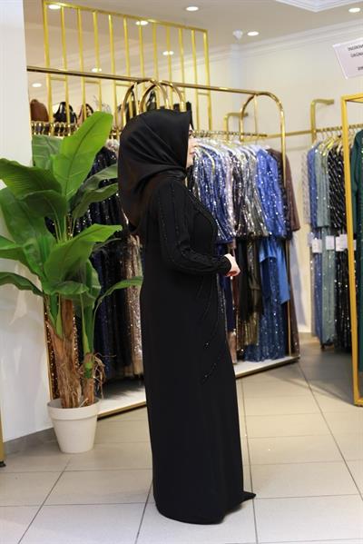 3410 فستان استل مطرز بالحجر 3410 كود ستون مطرز بالإستيل