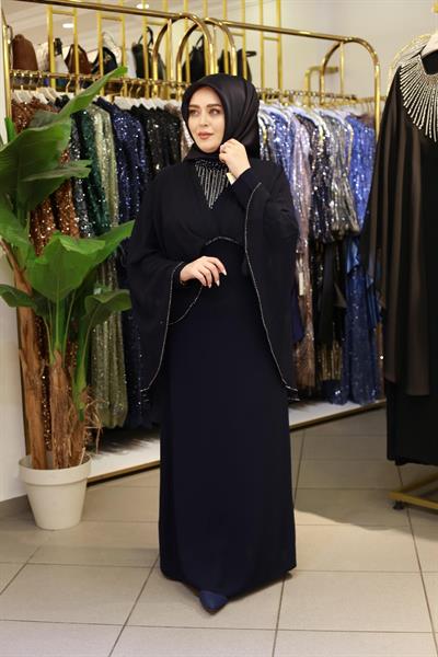 3411 CODE MARTINA DRESS WITH SHEER CAPE