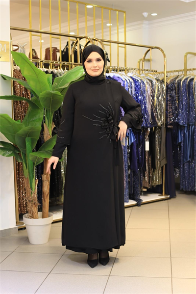 3412 KOD ÇİÇEK KABARTMALI FERACE