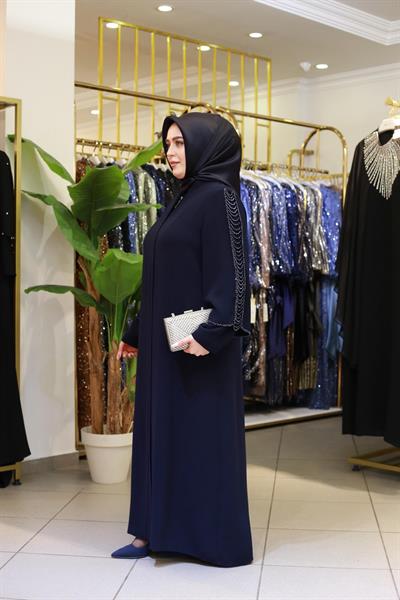3414 CODE SLEEVES CLUSTER STONE ABAYA