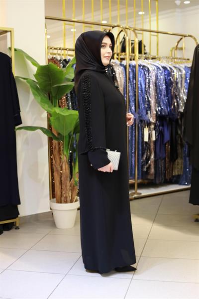 3414 CODE SLEEVES CLUSTER STONE ABAYA