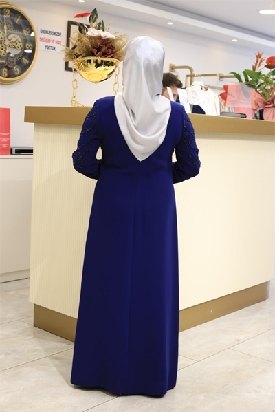 3415 CODE CREPE TAŞLI ELBİSE