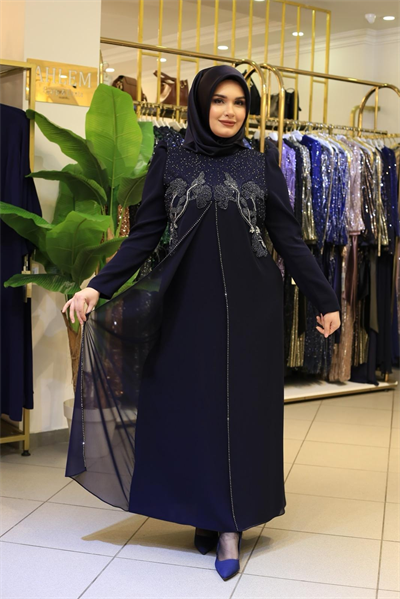 3447 فستان مزين بحجر زهرة كود