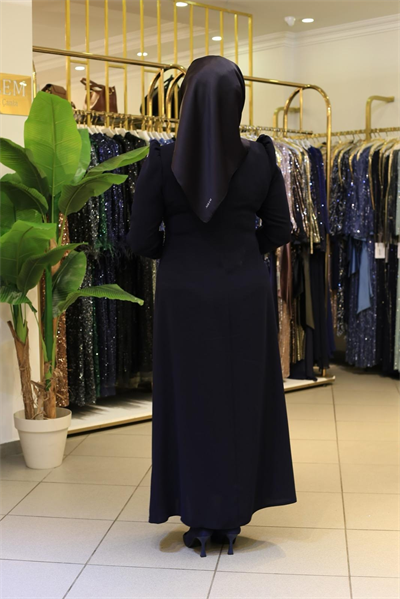 3447 فستان مزين بحجر زهرة كود