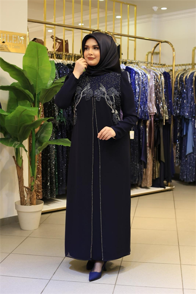 3447 فستان مزين بحجر زهرة كود