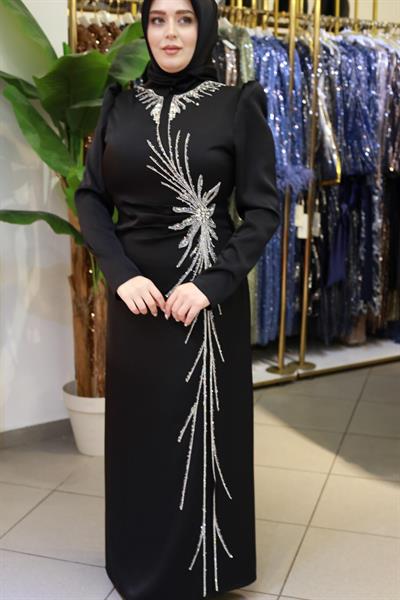 3462 CODE SAVAROSKİ TAŞLI İZABEL ELBİSE