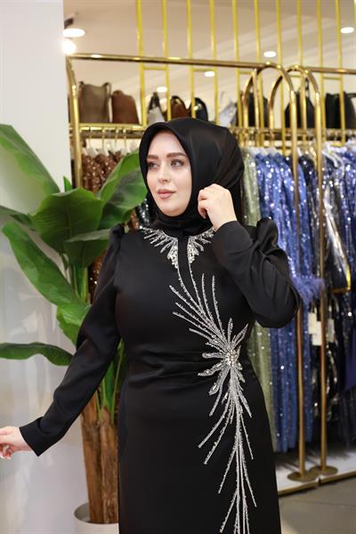 3462 CODE SAVAROSKİ TAŞLI İZABEL ELBİSE