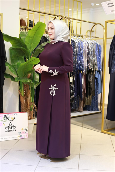 3503 CODE CRYSTAL STONE STAR EMBROIDERED DRESS