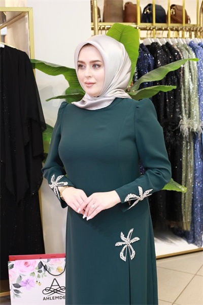 3503 فستان مطرز بنجمة كريستال كود كريستال ستون مطرز بنجمة