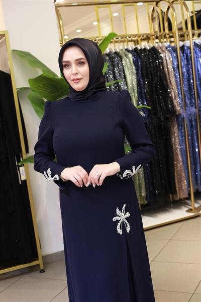 3503 فستان مطرز بنجمة كريستال كود كريستال ستون مطرز بنجمة