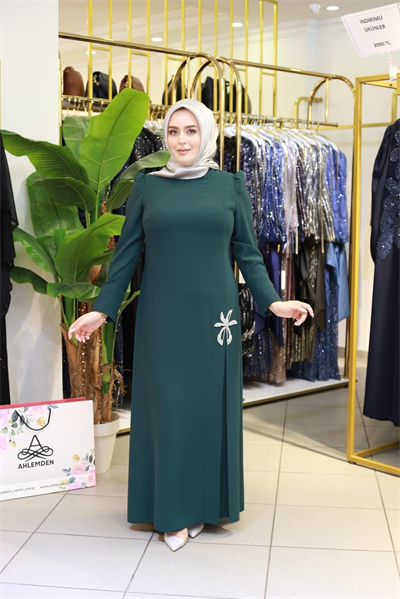 3503 فستان مطرز بنجمة كريستال كود كريستال ستون مطرز بنجمة