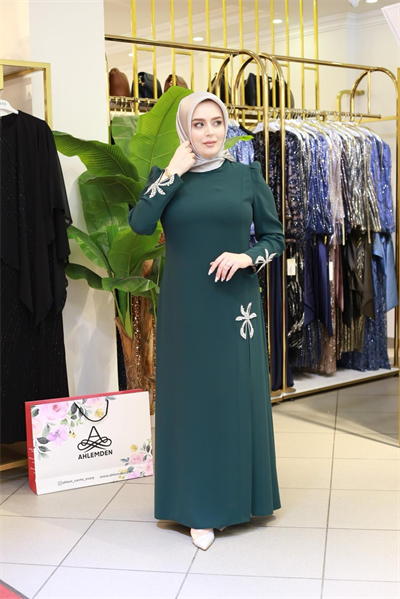 3503 فستان مطرز بنجمة كريستال كود كريستال ستون مطرز بنجمة