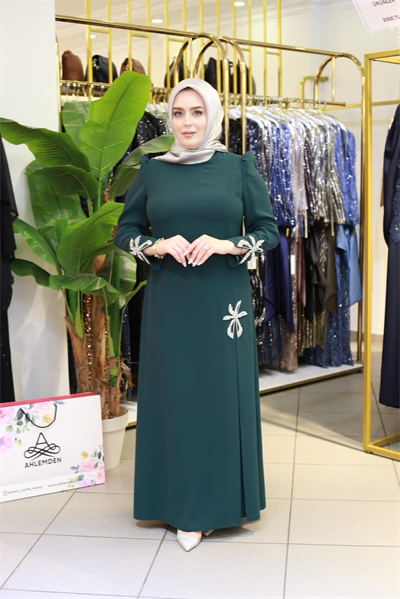 3503 فستان مطرز بنجمة كريستال كود كريستال ستون مطرز بنجمة