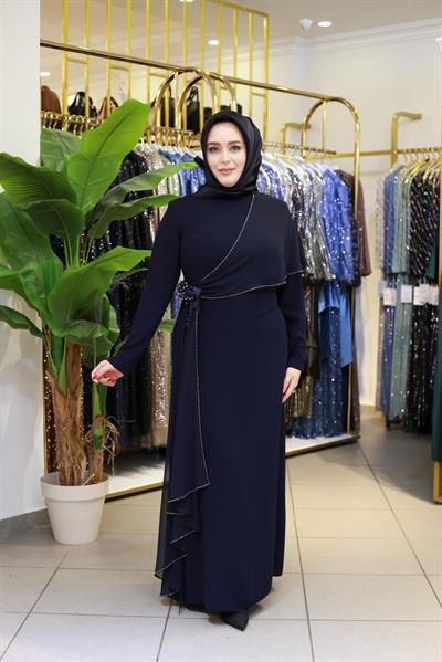 3512 كود أوليفيان فستان أوليفيان مع كاب شيفون