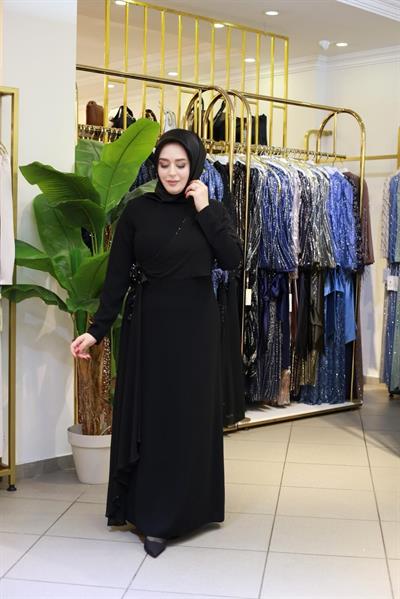 3512 كود أوليفيان فستان أوليفيان مع كاب شيفون