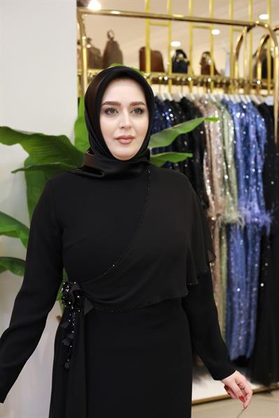 3512 كود أوليفيان فستان أوليفيان مع كاب شيفون