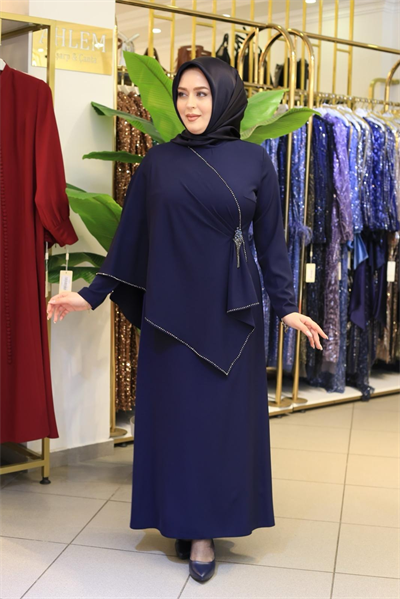 3554 CODE CHIFFON KLEID MIT KAPUZE
