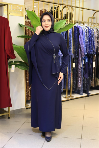 3554 CODE CHIFFON KLEID MIT KAPUZE