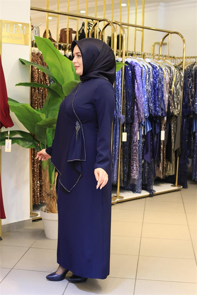 3554 CODE CHIFFON KLEID MIT KAPUZE
