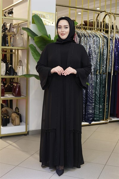 3569 KOD ŞİFON ABAYA TAKIM