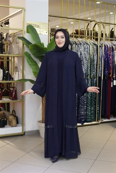 3569 KOD ŞİFON ABAYA TAKIM