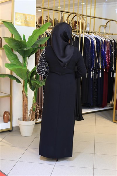 3571 KOD İNCİLİ KREP ELBİSE