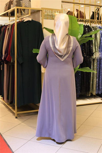 3572 فستان كريب مفصل بأزرار مرمزة