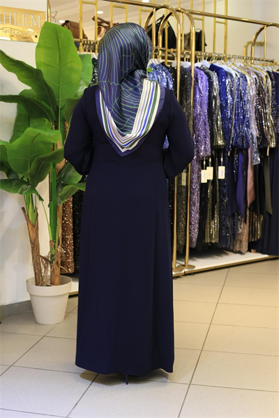 3572 CODE KNOPF DETAILLIERTE KREPPKLEID