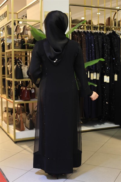 3579 KOD İNCİLİ ORGANZE ABAYA TAKIM