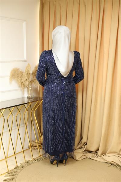 363 CODE STONE PRINTED EVENING DRESS