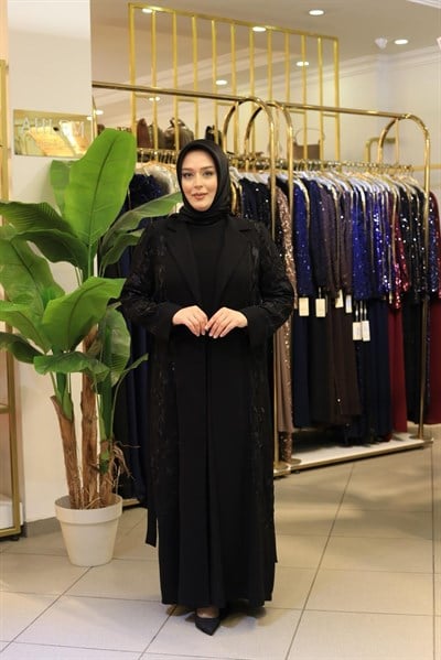 3704 KOD GARNİLLİ ABAYA TAKIM