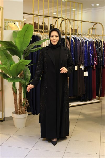 3704 KOD GARNİLLİ ABAYA TAKIM