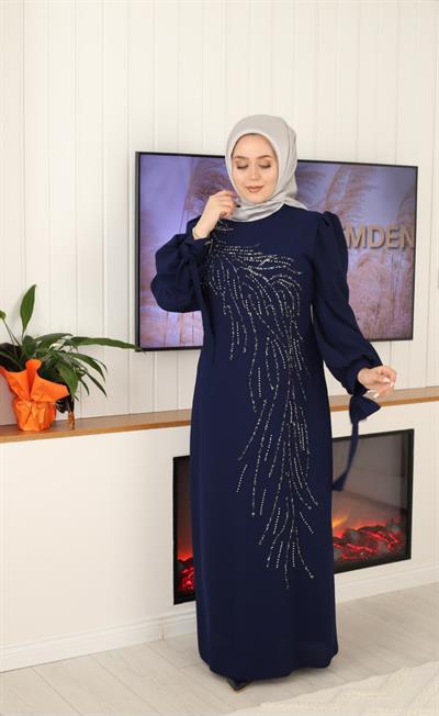 392 CODE STONE DETAILED EVENING DRESS