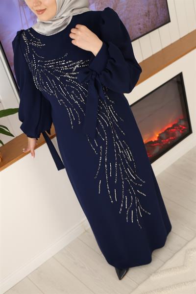 392 CODE STONE DETAILED EVENING DRESS