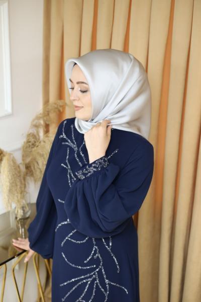 3932 KOD TAŞ DETAYLI ABİYE ELBİSE