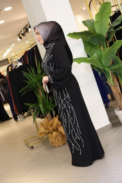 3932 KOD TAŞ DETAYLI ABİYE ELBİSE