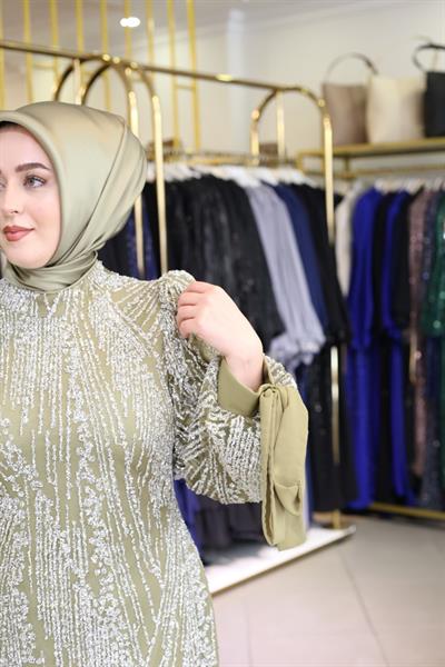 399 CODE STONE DETAILED DRESS EVENING DRESS