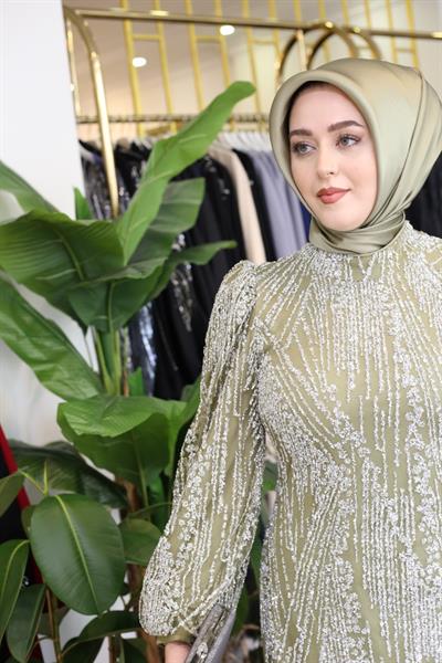 399 CODE STONE DETAILED DRESS EVENING DRESS