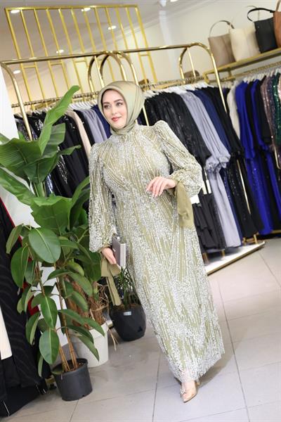 399 CODE STONE DETAILED DRESS EVENING DRESS