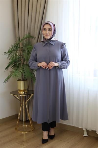 400 KOD OMUZ FIRFIRLI TUNİK GRİ