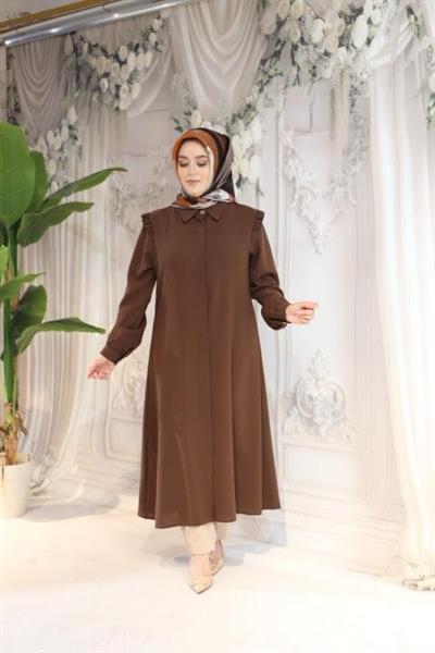 400 KOD OMUZ FIRFIRLI TUNİK KAHVE