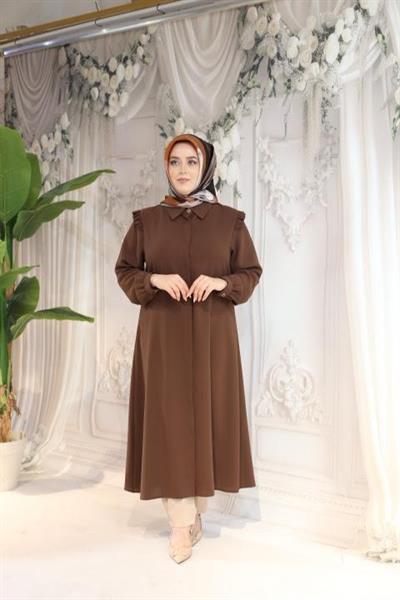 400 KOD OMUZ FIRFIRLI TUNİK KAHVE